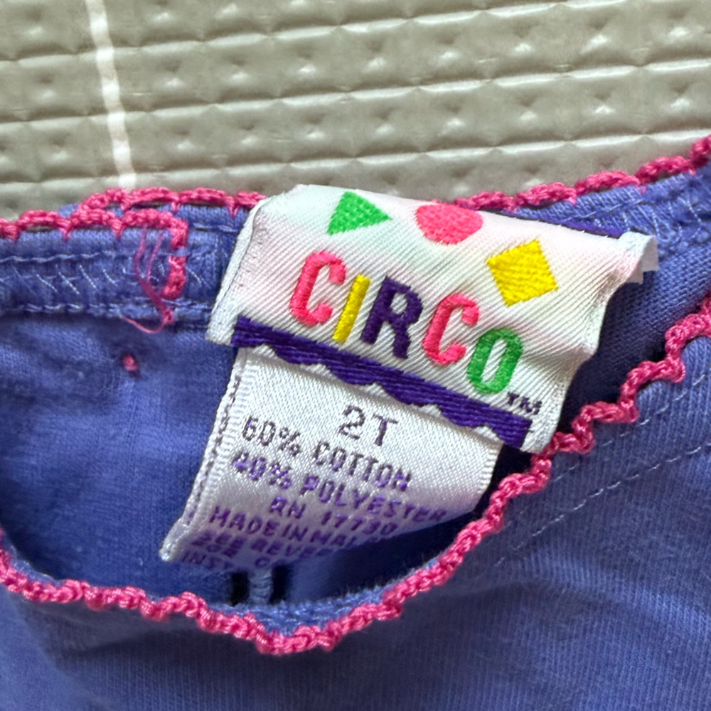 Circo|Baby girl/toddler vintage dress in Blue-Purple with Embroidered Design• - Picture 6 of 7